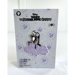 Nightmare Before Christmas Socks Set 2 Pairs Womens 4-10 Jack Sally Cloud Box